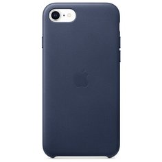 Чехол-накладка Apple кожаный для iPhone SE (2020) темно-синий