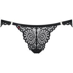 Obsessive Трусы Mixty бразильяна кружевные, размер S-M, черный