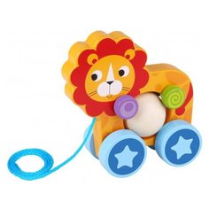 Каталка-игрушка Tooky Toy Лев (TKE005) оранжевый/голубой