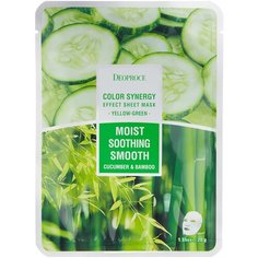 Deoproce Маска тканевая на основе бамбука и огурца Color Synergy Effect Sheet Mask Yellow-Green, 20 г