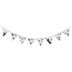 Флажки VamVigvam Гирлянда из флажков Black Stars, белый/черный