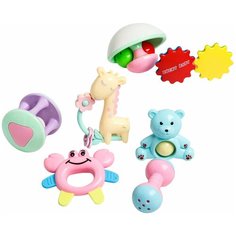 Крошка Я / Игрушка для малышей / Развивающая игрушка / Набор погремушек "Карусельки", от 3 мес., 7 шт