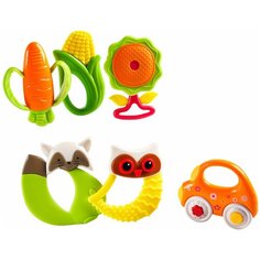 Крошка Я / Игрушка для малышей / Развивающая игрушка / Набор погремушек-прорезывателей "Наш малыш", от 3 мес., 6 шт