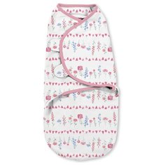 Конверт для пеленания на липучке SwaddleMe (бело-розовый/цветочки), размер S/М Summer Infant