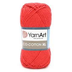 Пряжа YarnArt Eco Сotton XL 200гр 220м (85% хлопок, 15% полиэстер) (769 красный) 5 шт