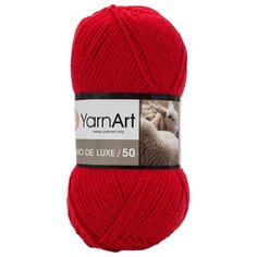 Пряжа YarnArt Merino de Lux 100гр 280м (50% шерсть, 50% акрил) (156 алый) 5 шт