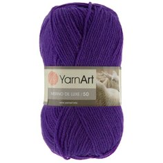 Пряжа YarnArt Merino de Lux 100гр 280м (50% шерсть, 50% акрил) (556 фиолетовый) 5 шт