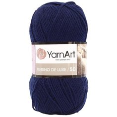 Пряжа YarnArt Merino de Lux 100гр 280м (50% шерсть, 50% акрил) (583 т.синий) 5 шт