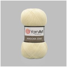Пряжа YarnArt Angora Star 100гр 500м (20% тонкая шерсть, 80% акрил) (7003 кремовый) 5 шт