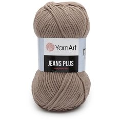 Пряжа YarnArt Jeans Plus 100гр 160м (55% хлопок, 45% полиакрил) (71 коричневый), 5 мотков