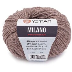 Пряжа YarnArt Milano 50гр 130м (8% альпака, 20% шерсть, 8% вискоза, 64% акрил) (858 пыльная роза) 10 шт