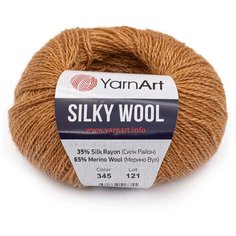 Пряжа YarnArt Silky Wool 25гр 190м (35% шелковая вискоза, 65% шерсть мериноса) (345 горчичный) 10 шт