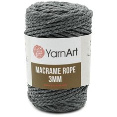 Пряжа YarnArt Macrame Rope 3мм 250гр 63м (60% хлопок, 40% вискоза и полиэстер) (758 антрацит) 4 шт