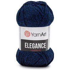 Пряжа YarnArt Elegance 50гр 130м (88% хлопок, 12% металлик) (105 темно-синий), 5 мотков