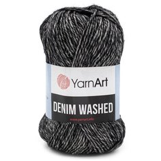 Пряжа YarnArt Denim Washed 50гр 130м (70% хлопок, 30% акрил) (922 черный) 10 шт