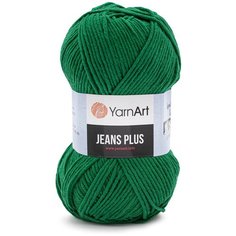 Пряжа YarnArt Jeans Plus 100гр 160м (55% хлопок, 45% полиакрил) (52 темно-зеленый) 5 шт