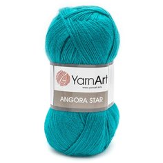 Пряжа YarnArt Angora Star 100гр 500м (20% тонкая шерсть, 80% акрил) (11448 яркая бирюза) 5 шт