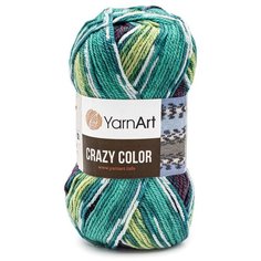 Пряжа YarnArt Crazy color 100гр 260м (25% шерсть,75% акрил) (178 секционный), 5 мотков