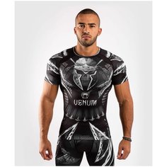Рашгард мужской Venum GLDTR 4.0 Rashguard - short sleeves черный полиэстер VENUM-04137-108 размер M