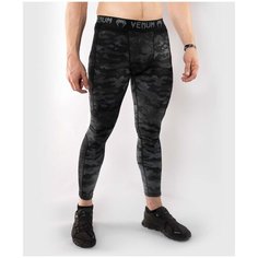 Тайтсы мужские компрессионные VENUM "DEFENDER" COMPRESSION TIGHTS - DARK CAMO цвет черный размер S