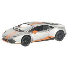 Детская инерционная металлическая машинка с открывающимися дверями, модель Lamborghini Huracan LP610-4 матовый, серебристый Serinity Toys