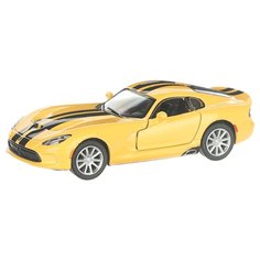 Детская инерционная металлическая машинка с открывающимися дверями, модель 2013 Dodge SRT Viper GTS, желтый с черным Serinity Toys