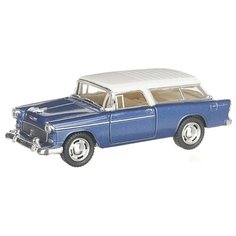 Детская инерционная металлическая машинка с открывающимися дверями, модель Chevrolet Nomad, синий, белый Serinity Toys