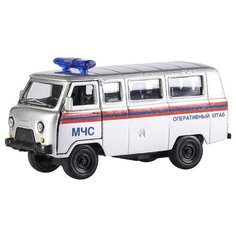 Детская инерционная металлическая машинка Serinity Toys с открывающимися дверями, модель Микроавтобус УАЗ МЧС