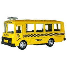 Детская инерционная металлическая машинка Serinity Toys, модель Автобус ПАЗ "Такси"