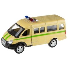 Детская инерционная металлическая машинка Serinity Toys с открывающимися дверями, модель Микроавтобус Газель инкассация