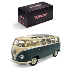 Детская инерционная машинка Serinity Toys с открывающимися дверями, модель Volkswagen Bus, зеленый