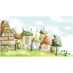 Супермоющиеся антивандальные фотообои Антимаркер, Грибные Домики, 2-A-245, 270х150 см