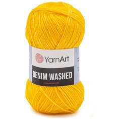 Пряжа YarnArt Denim Washed 50гр 130м (70% хлопок, 30% акрил) (901 жетый) 10 шт