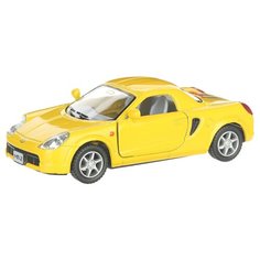 Детская инерционная металлическая машинка с открывающимися дверями, модель Toyota MR2, желтый Serinity Toys