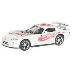 Детская инерционная металлическая машинка с открывающимися дверями, модель Dodge Viper раскрашенный, белый Serinity Toys