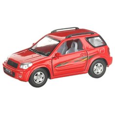 Детская инерционная металлическая машинка с открывающимися дверями, модель Toyota RAV4, красный Serinity Toys