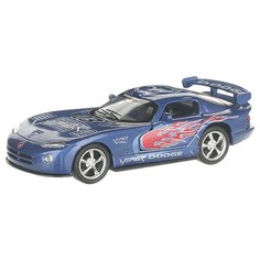 Детская инерционная металлическая машинка с открывающимися дверями, модель Dodge Viper раскрашенный, синий Serinity Toys