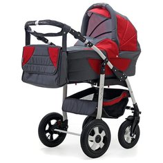 Коляска SERENADE PCO-F (3-в-1) (BartPlast) 05N - серый-красный Teddy