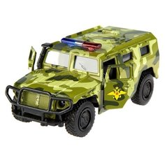Детская инерционная металлическая машинка Serinity Toys с открывающимися дверями, модель ГАЗ ТИГР "Военная"