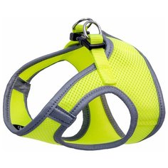 Комплект мягкая шлейка-жилетка и поводок нейлоновый неоново-желтый S, обхват груди 350мм, поводок 15 Triol