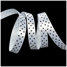 Лента атласная Ideal LDAG02903012 (1) горошек 12мм цв.белый-черный уп.27,4м