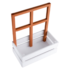 Кашпо Дарим красиво Оконная клумба 24x14x30 см белый/коричневый