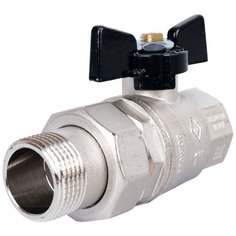 Кран шаровый Bugatti Oregon 03220 муфтовый (ВР/НР), латунь, с накидной гайкой Ду 25 (1")