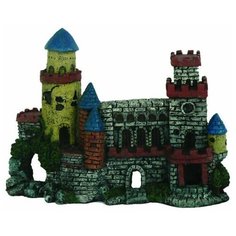 Фигурка для аквариума Prime Замок с двумя башнями PR-CH1017 27х10х20 см серый/красный/синий P.R.I.M.E.