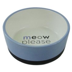 Миска для животных FOXIE Meow серо-голубая керамическая 14х5,5см 360мл