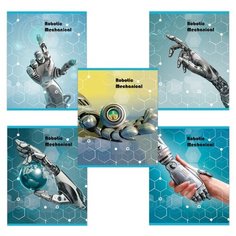 Тетрадь А5, 96 л., BRAUBERG ЭКО, клетка, обложка картон, РОБОТЫ, 403062