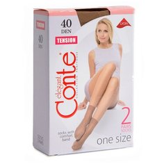 Капроновые носки Conte Elegant Tension 40 den 8С-7СП, 2 пары, размер 23-25, bronz