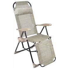 Кресло-шезлонг с подножкой и полкой НИКА КШ3 ротанг Nika