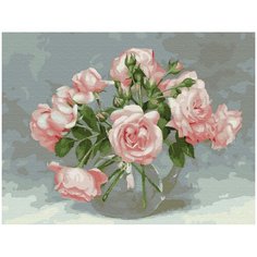 Картина по номерам с цветным холстом Сильвертойз 30х40 см Бузин. Розовая симфония Silver Toys