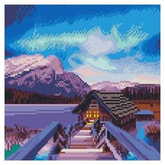 Алмазная мозаика Molly 30х30 см Домик на озере